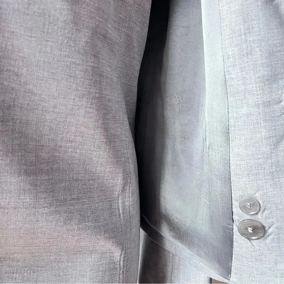 AKRIS Punto Minimalist Women’s Gray Wool Two Piece Dress Blazer Suit Size 10/12 - Picture 10 of 16